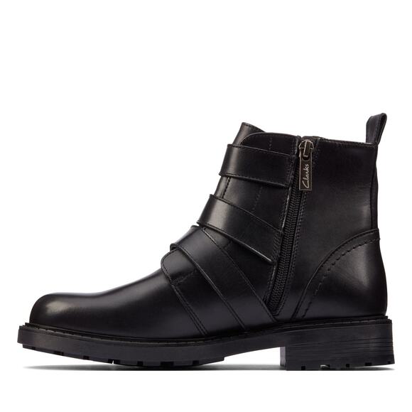 NEW CLARKS ORINOCO2 WOMEN'S BLACK LEATHER STUD BOOTS 9 - Picture 5 of 13